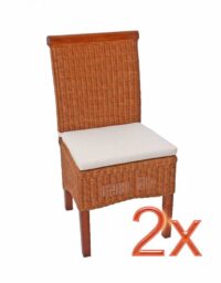 2x Esszimmerstuhl M42 Rattan ~ mit Sitzkissen