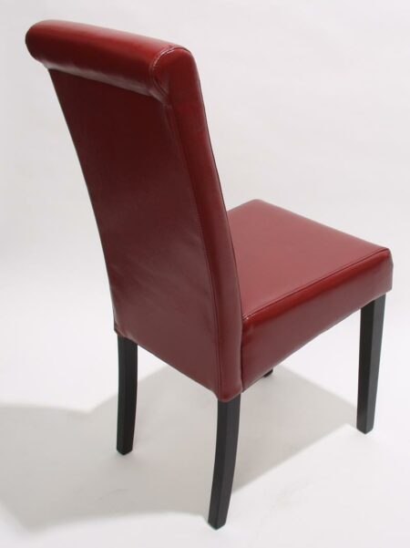 2x Esszimmerstuhl Novara II Leder ~ rot dunkle Beine