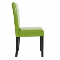 2x Esszimmerstuhl Stuhl Lehnstuhl Littau ~ Kunstleder grün dunkle Beine