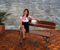 2x Gastronomie Gartenbank mit Lehne Linz ~ 180 cm