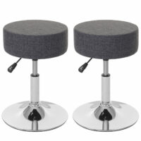 2x Hocker Sitzhocker höhenverstellbar Ø 35cm Textil