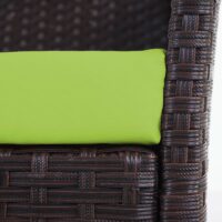 2x Poly-Rattan Gartensessel Gartenstühle Halden ~ braun-meliert Kissen grün