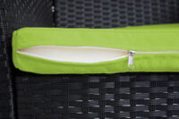 2x Poly-Rattan Gartensessel Halden ~ anthrazit Kissen grün