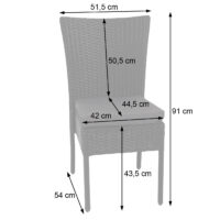 2x Poly-Rattan Sessel Gartenstuhl stapelbar ~ schwarz Kissen creme