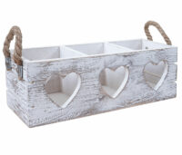 2x Shabby Chic Dekokiste Aufbewahrungsbox ~ weiss
