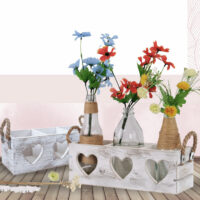 2x Shabby Chic Dekokiste Aufbewahrungsbox ~ weiss