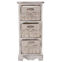 2x Shabby Kommode 3 Schubladen ~ weiss