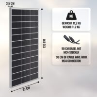 2x Solarpanel Monokristallin - 165W 18V für 12V Batterien Photovoltaik