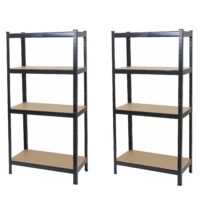 2x Steckregal Werkstattregal Traglast 320kg 160x80x40cm schwarz