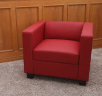 3-1-1 Sofagarnitur Couchgarnitur Loungesofa Lille Leder ~ rot