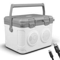 Kühlbox mit Lautsprecher, 21 Liter, stylisches Design, ideal für Musikliebhaber.