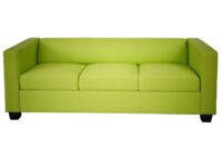 3-Sitzer Loungesofa aus Kunstleder hellgrün