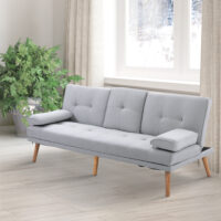 3-Sitzer Sofa Schlafcouch Gästebett 181x77x72cm Hellgrau - Multifunktionales Sofa für Gäste, in stilvollem Hellgrau.