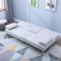 3-Sitzer Sofa Schlafcouch Gästebett 181x77x72cm Hellgrau - Multifunktionales Sofa für Gäste, in stilvollem Hellgrau.