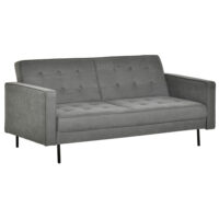3-Sitzer Sofa Gästebett Bettsofa Vintage Design Grau - Vintage-inspiriertes Sofa mit Bettfunktion für Gäste.