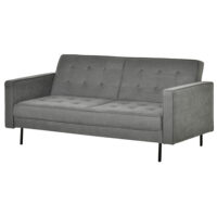 3-Sitzer Sofa Gästebett Bettsofa Vintage Design Grau - Vintage-inspiriertes Sofa mit Bettfunktion für Gäste.