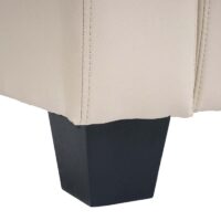 3-Sitzer Sofa Couch aus Leder Loungesofa creme