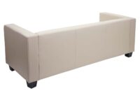 3-Sitzer Sofa Couch aus Leder Loungesofa creme