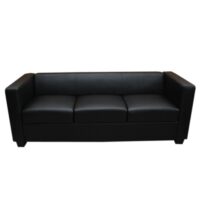 3-Sitzer Sofa aus Leder schwarz