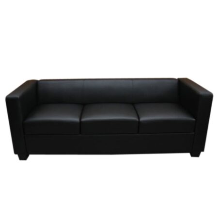 3-Sitzer Sofa aus Leder schwarz