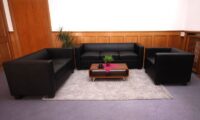 3-Sitzer Sofa aus Leder schwarz