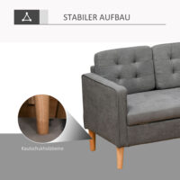 3-Sitzer Sofa mit Stauraum 166.5x62x82cm Grau - Grosszügiges Sofa mit Stauraum für zusätzlichen Platz.
