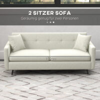 3-Sitzer Sofa mit Zierkissen & Seitentasche 165x73x72cm - Sofa mit zusätzlichen Kissen und praktischer Tasche.