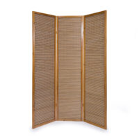 3-teiliger Paravent Raumteiler aus Holz Braun