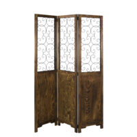 3-teiliger Paravent Raumteiler aus Holz Braun