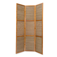 3-teiliger Paravent Raumteiler aus Holz Braun