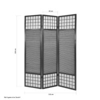 3-teiliger Paravent Raumteiler aus Holz Braun