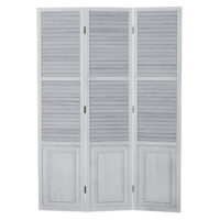 3-teiliger Paravent Raumteiler aus Holz Grau