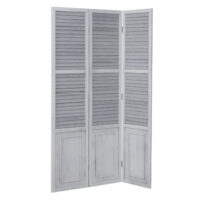 3-teiliger Paravent Raumteiler aus Holz Grau