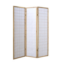 3-teiliger Paravent Raumteiler aus Holz Natur