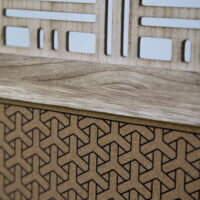 3-teiliger Paravent Raumteiler aus Holz Natur