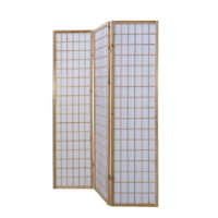 3-teiliger Paravent Raumteiler aus Holz Natur