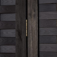 3-teiliger Paravent Raumteiler aus Holz Schwarz