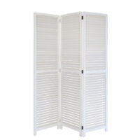 3-teiliger Paravent Raumteiler aus Holz Weiss