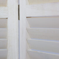 3-teiliger Paravent Raumteiler aus Holz Weiss