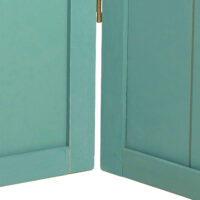 3-teiliger Paravent Raumteiler aus Holz im Landhausstil Türkis