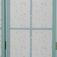 3-teiliger Paravent Raumteiler aus Holz im Landhausstil Türkis