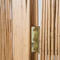 3-teiliger Paravent Raumteiler aus Weidenholz Braun