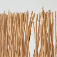 3-teiliger Paravent Raumteiler aus Weidenholz Braun