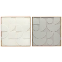 3D Wanddeko geometrisch modern 2er Set für Wohnzimmer Flur weiss