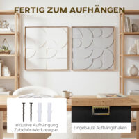 3D Wanddeko geometrisch modern 2er Set für Wohnzimmer Flur weiss
