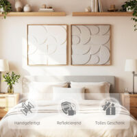 3D Wanddeko geometrisch modern 2er Set für Wohnzimmer Flur weiss