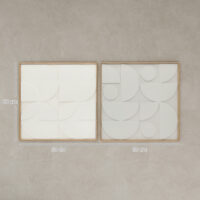 3D Wanddeko geometrisch modern 2er Set für Wohnzimmer Flur weiss
