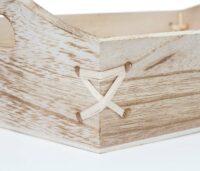 3er Set Serviertablett Holztablett Shabby-Look naturbraun