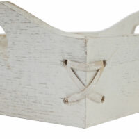 3er Set Serviertablett Holztablett Shabby-Look ~ weiss