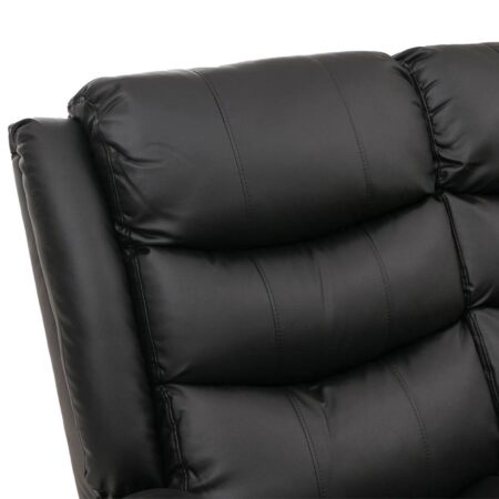 3er Kinosessel Relaxsessel Kunstleder mit Liegefunktion schwarz